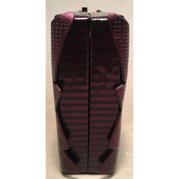 Tonya Hawkes Purple Metallic Embossed and Laser Cut Leather Clutch - Picture 3 of 8